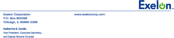 (EXELON LETTERHEAD)